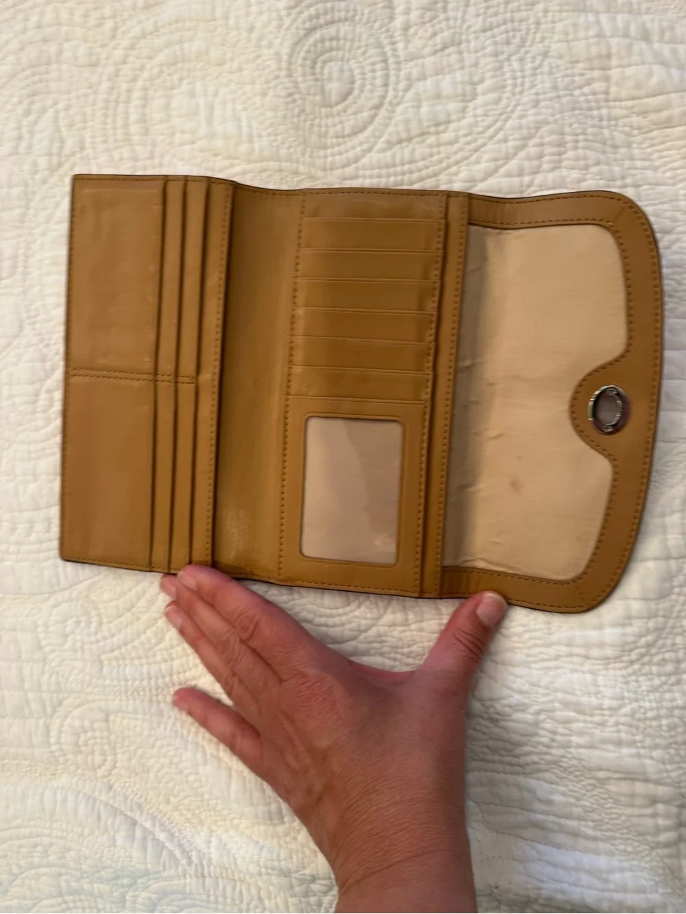 Coach Red Pebled Leather Turnlock Continental Wallet - Picture 5 of 8